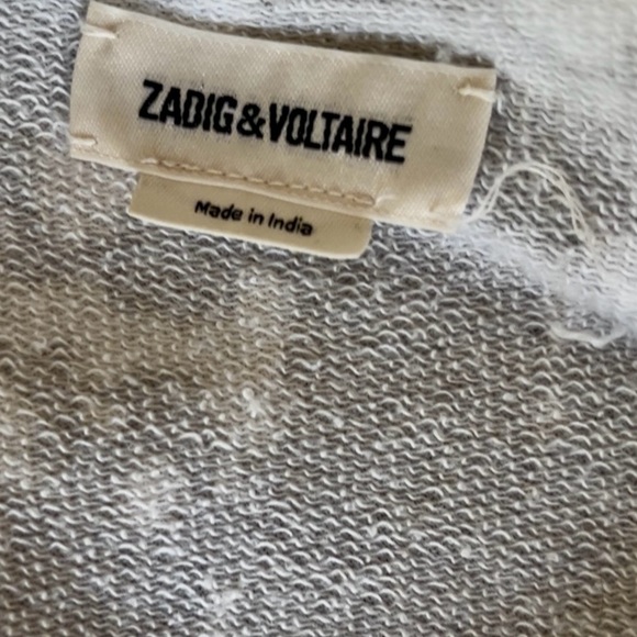 Zadig & Voltaire Gray T-Shirt with Gold Amour Print - Picture 8 of 9